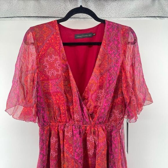 Revolve x House of Harlow Gashi Mini Dress | Red Pink Multi | NWT | Medium - Picture 7 of 17